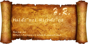 Halászi Richárd névjegykártya