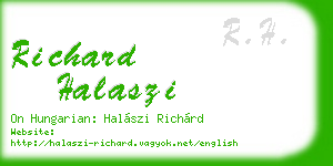 richard halaszi business card