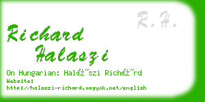 richard halaszi business card